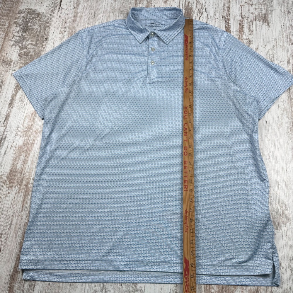 Vineyard Vines On-The-Go Sankaty Polo Mens XL AOP Whale Print Performance Golf - Picture 7 of 9